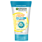 Esfoliante-Garnier-Uniform---Matte-Antiacne-3-em-1-Limpeza-Facial-120g