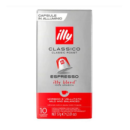 Café em Cápsula Torrado e Moído Clássico Espresso 100% Arábica Illy Caixa 57g 10 Unidades