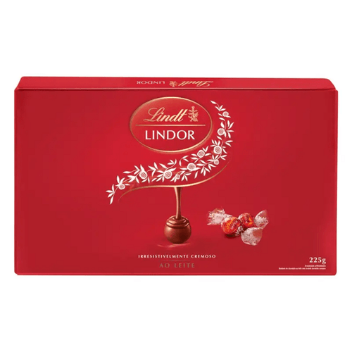 Bombom de Chocolate ao Leite com Recheio Derretido Cremoso Lindt Lindor Caixa 225g