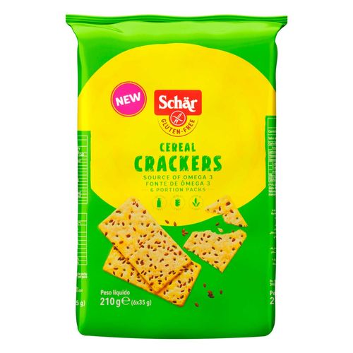 Biscoito Cracker Multigrãos sem Glúten Zero Lactose Schär Pacote 210g 6 Unidades de 35g Cada