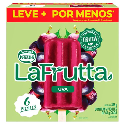 Picolé La Frutta Uva Multipack 6x66g