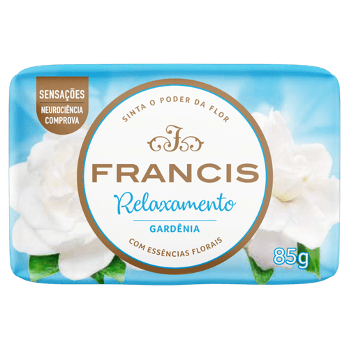 Sabonete em Barra com Essências Florais Gardênia Francis Relaxamento Envoltório 85g