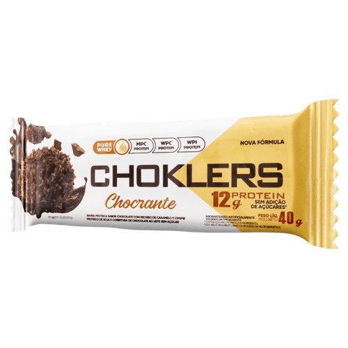 Barra de Proteína sem Adição de Açúcar Choklers Chocrante 40g