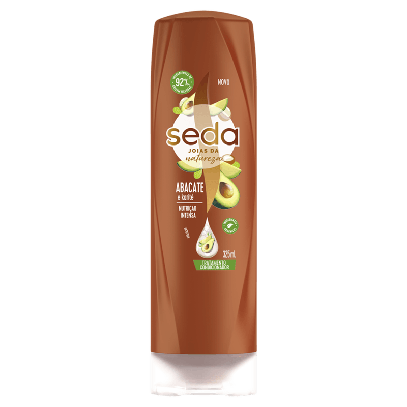 Tratamento-Condicionador-Nutricao-Intensa-Seda-Joias-da-Natureza-Abacate-e-Karite-Frasco-325ml