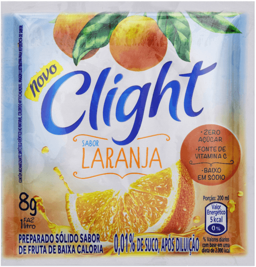 Refresco Em Pó Clight Sem Açúcar Laranja