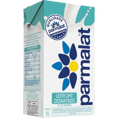 Leite UHT Desnatado Parmalat Caixa com Tampa 1l
