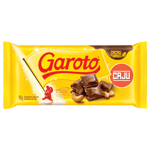 Chocolate ao Leite com Castanha-de-Caju Garoto Pacote 90g