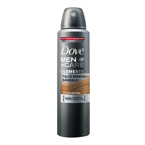 Antitranspirante Aerossol Talco Mineral e Sândalo Powerful Protection 48h Dove Men+Care Elements 150ml Spray