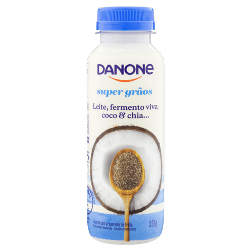 Iogurte Parcialmente Desnatado Coco &amp; Chia Danone Super Grãos Frasco 250g