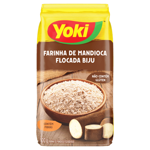 Farinha de Mandioca Tipo Único Flocada Biju Yoki Pacote 500g