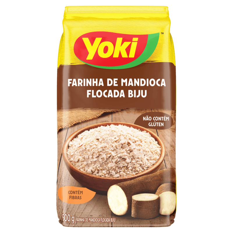 Farinha-de-Mandioca-Tipo-Unico-Flocada-Biju-Yoki-Pacote-500g