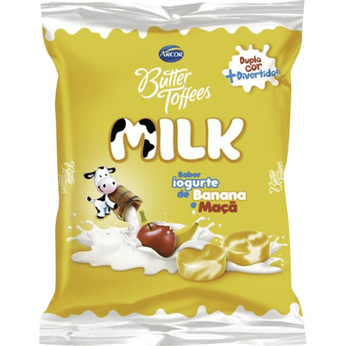 Bala Iogurte de Banana e Maçã Butter Toffees Milk Pacote 48g