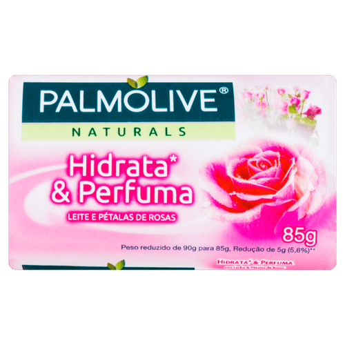 Sabonete em Barra Hidrata & Perfuma Leite e Pétalas de Rosas Palmolive Naturals Envoltório 85g