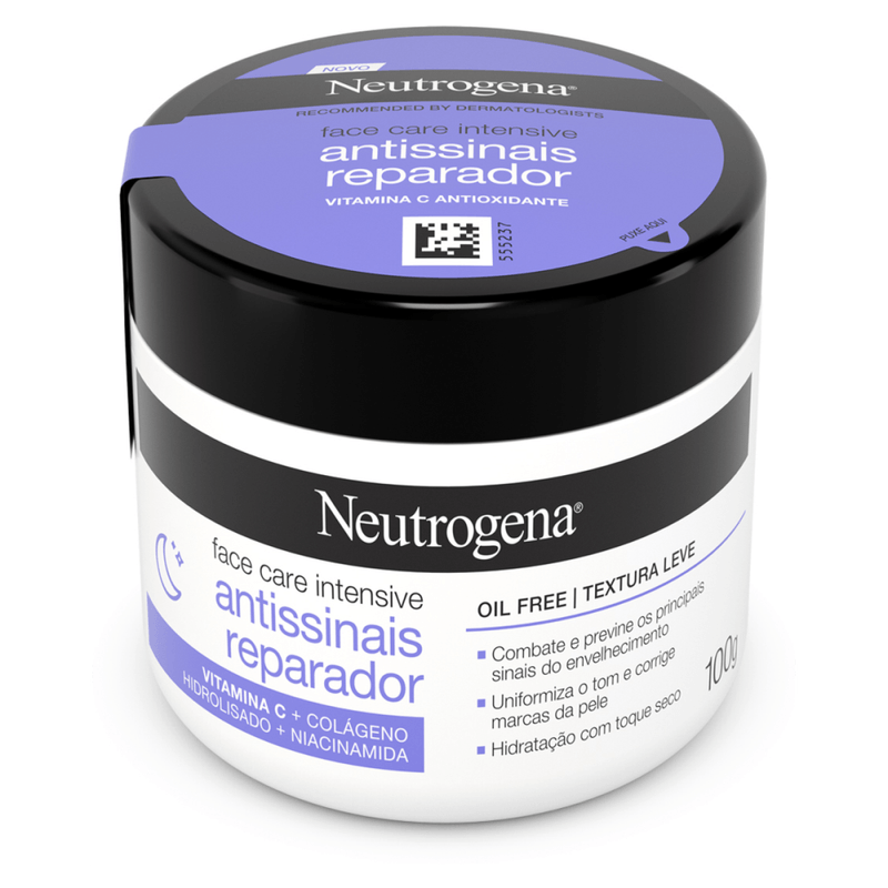 Creme-Reparador-Antissinais-Intensivo-Facial-Vitamina-C-Colageno-Hidrolisado-e-Niacinamida-Neutrogena-Pote-100g