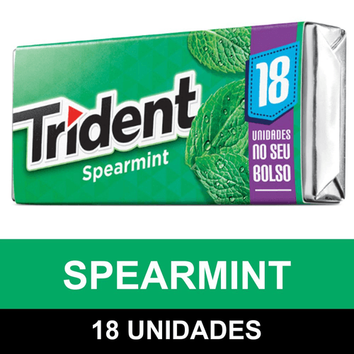 Goma de Mascar Menta Zero Açúcar Trident Caixa 30,6g 18 Unidades