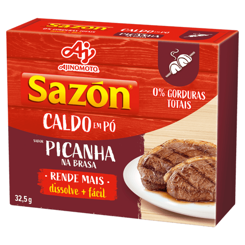 Caldo em Pó Picanha na Brasa Sazón Caixa 32,5g