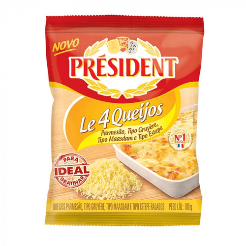 Queijo Ralado President Quatro Queijos 100g