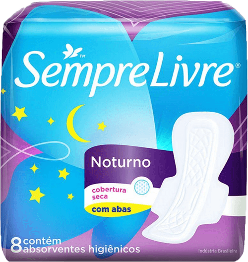 Absorvente com Abas Noite e Dia Suave Sempre Livre Adapt Plus Pacote 8 Unidades