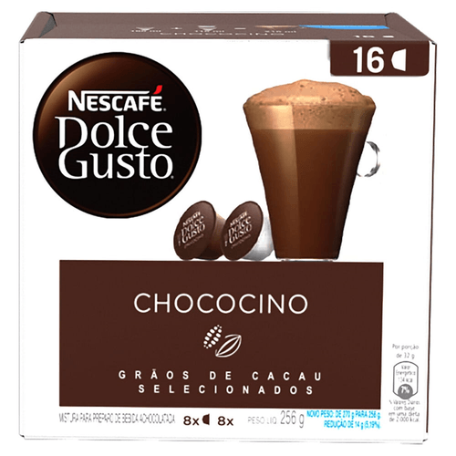 Mistura para Preparo de Bebida Achocolatada Chococino em Cápsula Nescafé Dolce Gusto Caixa 256g 16 Unidades de 16g Cada