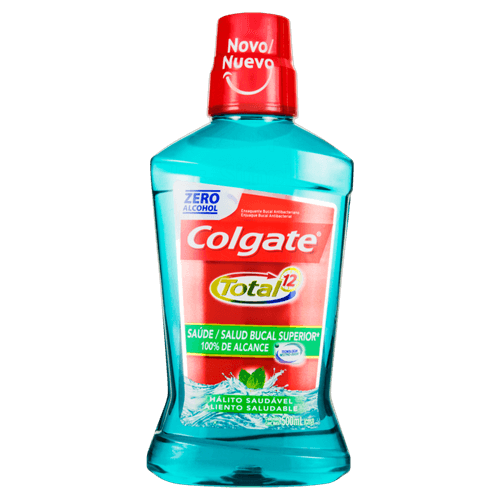 Enxaguante Bucal Antibacteriano Zero Álcool Colgate Total 12 Hálito Saudável Frasco 500ml