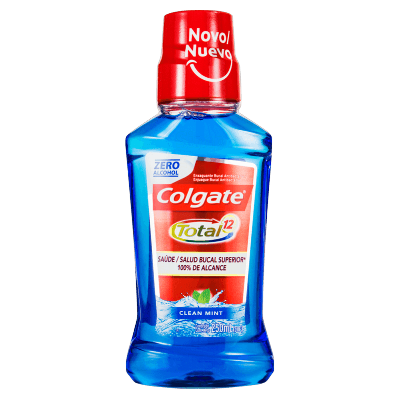 Enxaguante-Bucal-Antibacteriano-Zero-Alcool-Clean-Mint-Colgate-Total-12-Frasco-250ml