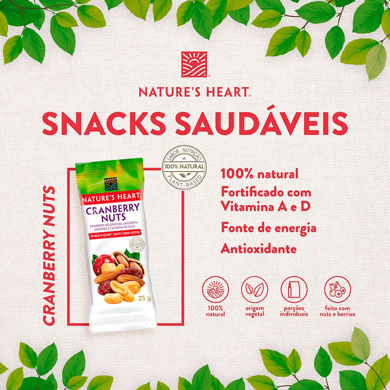 Mix-de-Frutas-e-Sementes-Cranberry-Desidratada-Nuts-Amendoim-Amendoa-e-Castanha-de-Caju-sem-Adicao-de-Acucar-Nature-s-Heart-Pacote-25g