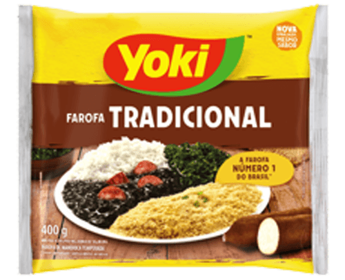 Farofa de Mandioca Temperada Tradicional Yoki Pacote 400g