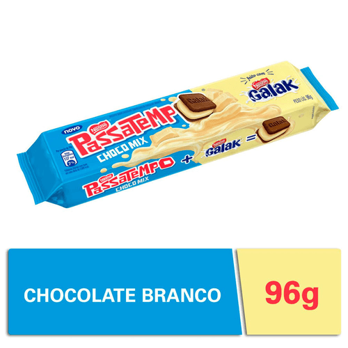 Biscoito PASSATEMPO Recheado Chocolate Galak 96g