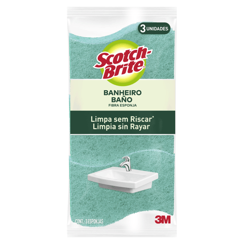 Esponja Não Risca Banheiro Scotch-Brite 3 Unidades