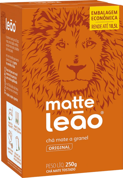 Chá Mate Tostado a Granel Original Matte Leão Caixa 250g Embalagem Econômica