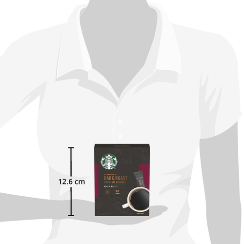 Starbucks ® Dark Roast Café Solúvel Premium Torra Escura 23g Caixa Com 10 Sachês