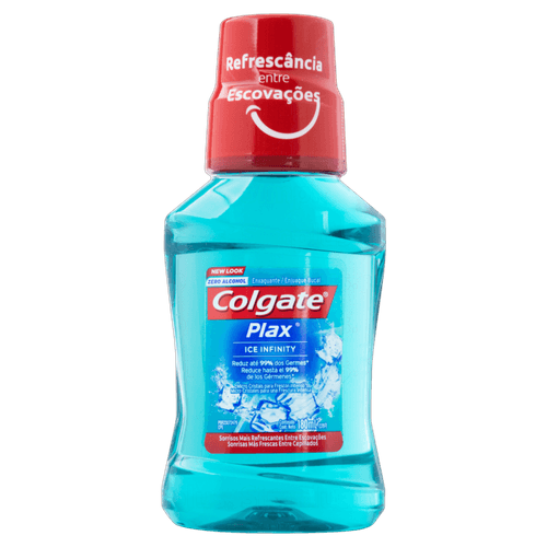 Enxaguante Bucal Zero Álcool Ice Infinity Colgate Plax Frasco 180ml