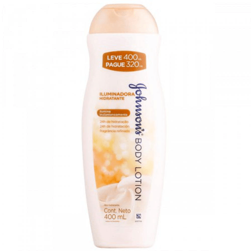 Loção Deo Desodorante Johnson's Body Lotion Iluminadora Leve 400ml Pague 320ml