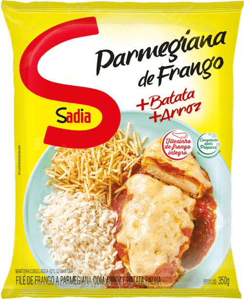 Peito de Frango à Parmegiana Sadia com Arroz e Batata Palha Caixa 350 g