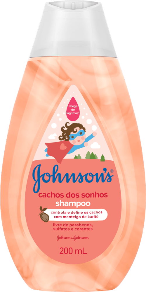 Shampoo Hidratante com Manteiga de Karité Johnson's Kids Cachos dos Sonhos Frasco 200ml