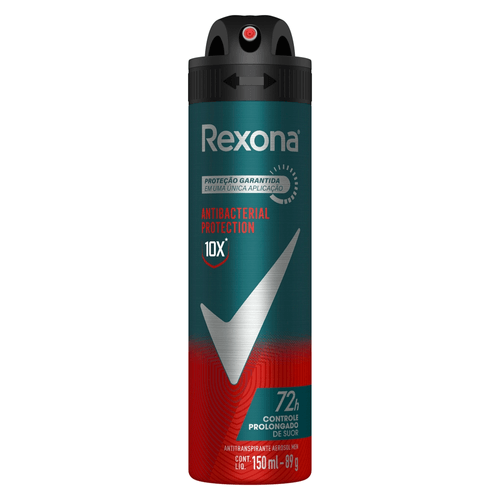 Antitranspirante Aerossol Antibacterial Protection 72h Rexona Men 150ml Spray