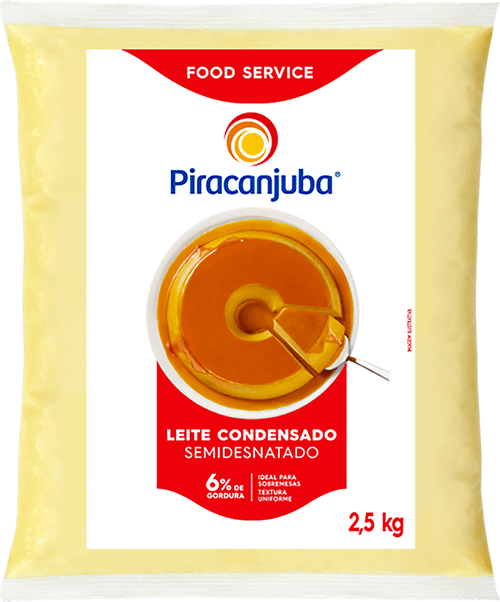 Leite Condensado Semidesnatado Food Service Piracanjuba Pacote 2,5kg