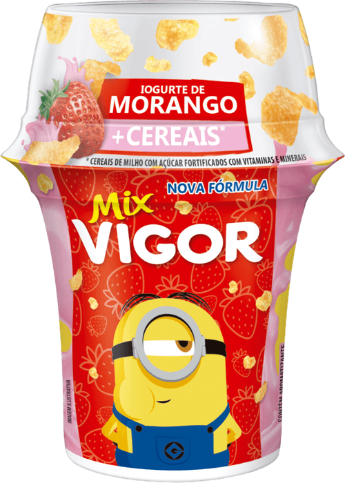 Iogurte Morango com Cereais de Milho com Açúcar Vigor Mix Copo 140g