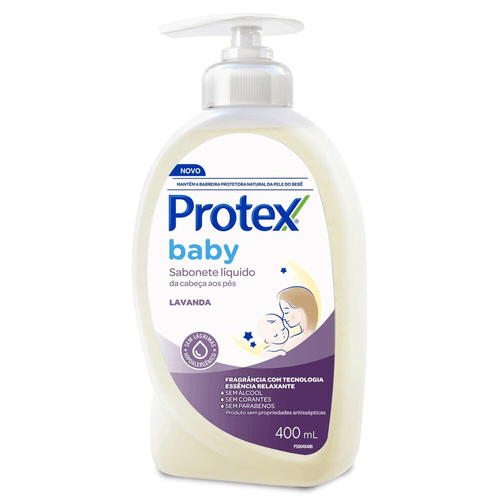 Sabonete Líquido da Cabeça aos Pés Lavanda Protex Baby Frasco 400ml