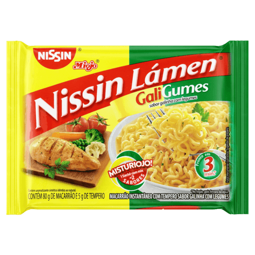 Macarrão Instantâneo Misturiojo sabor Galinha Caipira com Legumes Nissin 85g