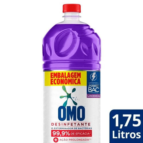 Desinfetante Uso Geral Lavanda Omo Frasco 1,75l Embalagem Econômica