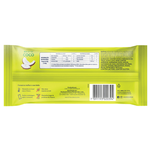 Bolo de Coco Seven Boys Pacote 250g