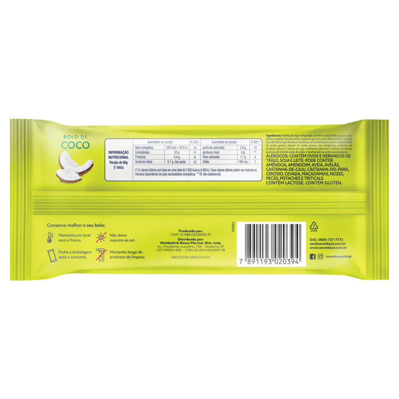 Bolo-de-Coco-Seven-Boys-Pacote-250g