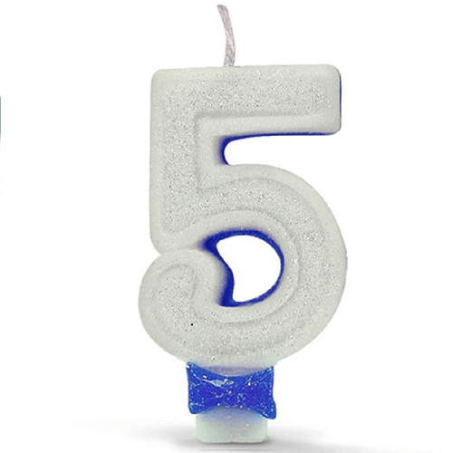 Vela de Aniversário Regina Super Glitter Azul Nº 5 Unidade