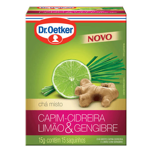 Chá Capim Cidreira, Limão e Gengibre Dr. Oetker