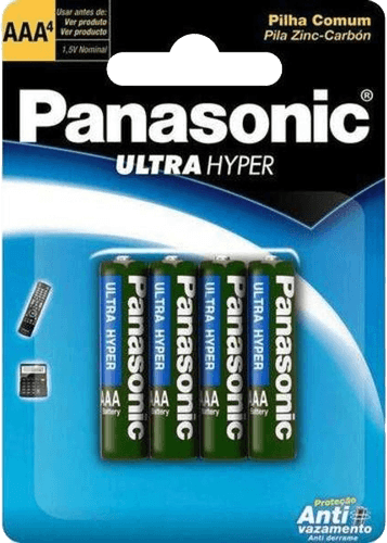 Pilha Comum Aaa Panasonic Ultra Hyper 4 Unidades 1,5v