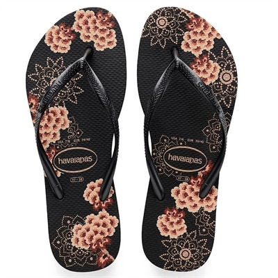 Sandália Havaianas Slim Organic Preto Nº 39 / 40 Par