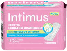 Protetor Diário sem Abas Suave com Indicador de Troca Intimus Cuidado Avançado Pacote 15 Unidades