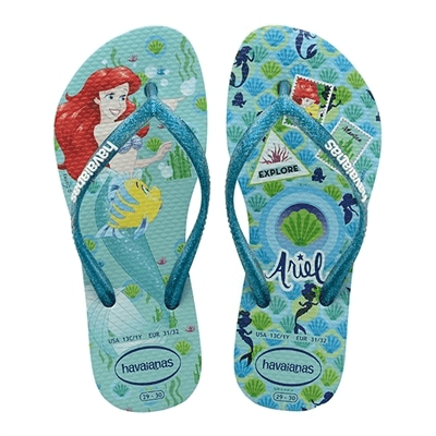 Sandália Havaianas Kids Slim Princess Ice Blue Nº 23 / 24 Par