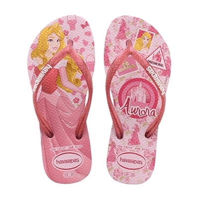 Sandália Havaianas Kids Slim Princess Rosa Quartzo Nº 31 / 32 Par